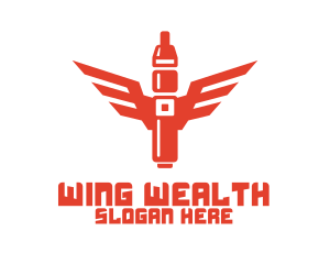 Orange Vape Wings logo design