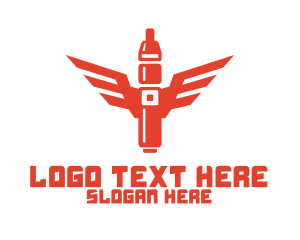 Puff - Orange Vape Wings logo design