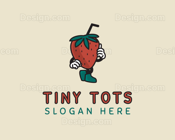 Walking Strawberry Smoothie Logo