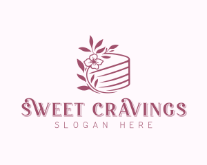 Cake Floral Wedding logo design