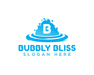 Clean Bubbles Laundry logo design