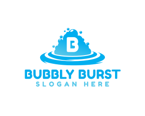 Clean Bubbles Laundry logo design