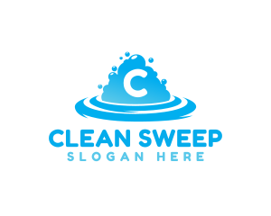 Clean Bubbles Laundry logo design