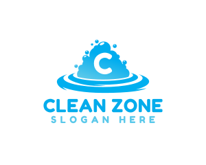 Clean Bubbles Laundry logo design