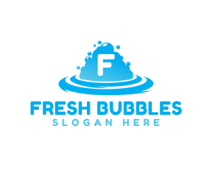 Clean Bubbles Laundry logo design