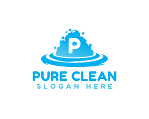 Clean Bubbles Laundry logo design