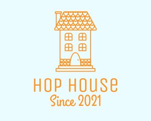 Orange Love House  logo design