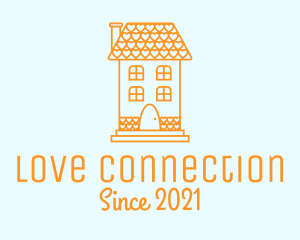 Orange Love House  logo design