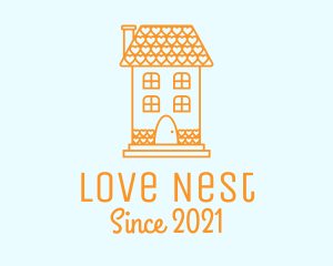 Orange Love House  logo design