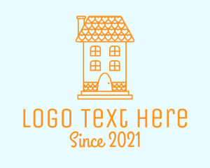 Heart - Orange Love House logo design