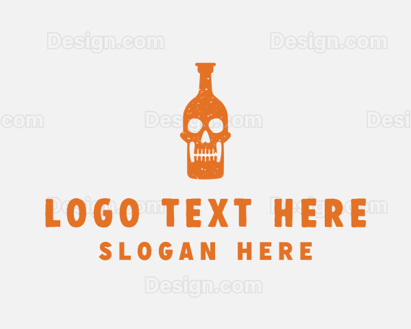 Skull Alcohol Bottle Logo