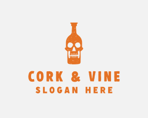 Skull Alcohol Bottle logo design