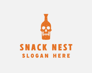 Skull Alcohol Bottle logo design