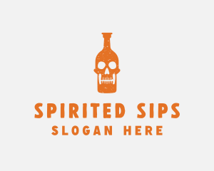 Skull Alcohol Bottle logo design