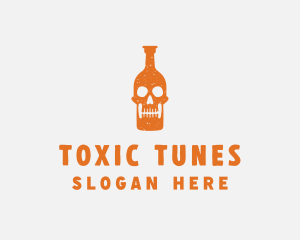 Skull Alcohol Bottle logo design