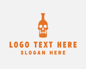 Indie - Skull Alcohol Bottle logo design