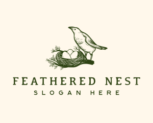 Nature Bird Nest logo design