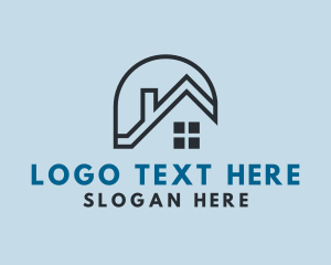 Minimalist Outline House Roof logo