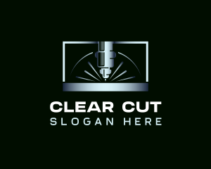 Steel Cutting Machine Laser logo design