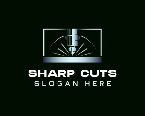 Steel Cutting Machine Laser logo design