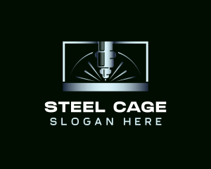 Steel Cutting Machine Laser logo design