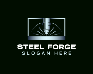 Steel Cutting Machine Laser logo design