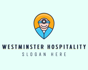 Medical Healthcare Nurse Location Pin logo design