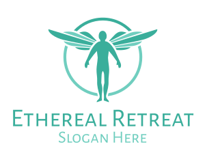 Teal Angel Wings logo