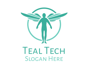 Teal Angel Wings logo