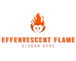 Angry Face Flame BBQ logo design