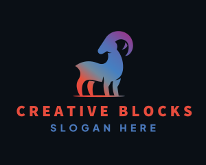 Gradient Wild Goat logo design