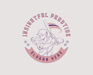 Female Baseball Player logo