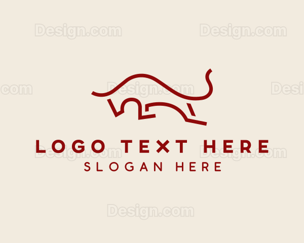 Running Charging Bull Logo