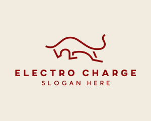 Running Charging Bull logo design