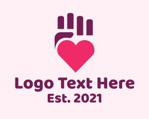 Affection - Love Hand Heart logo design