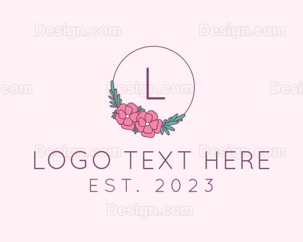 Decorative Flower Wreath Florist Logo