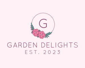 Decorative Flower Wreath Florist logo design