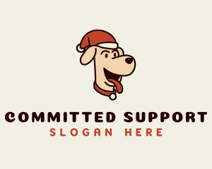 Santa Hat Dog logo design