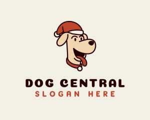 Santa Hat Dog logo design