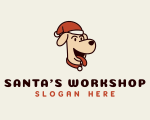 Santa Hat Dog logo