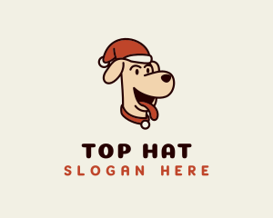 Santa Hat Dog logo design