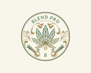 Cannabis Oil Dispensary Pipe logo design