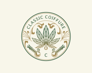 Cannabis Oil Dispensary Pipe logo design