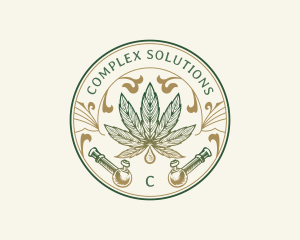 Cannabis Oil Dispensary Pipe logo design