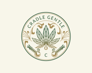 Cannabis Oil Dispensary Pipe logo design