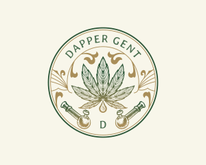 Cannabis Oil Dispensary Pipe logo design