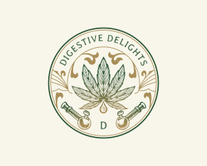 Cannabis Oil Dispensary Pipe logo design