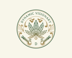 Cannabis Oil Dispensary Pipe logo design