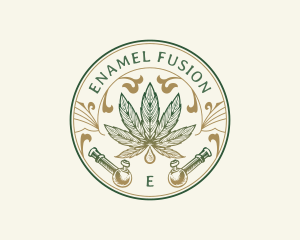 Cannabis Oil Dispensary Pipe logo design