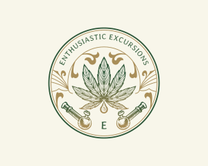 Cannabis Oil Dispensary Pipe logo design